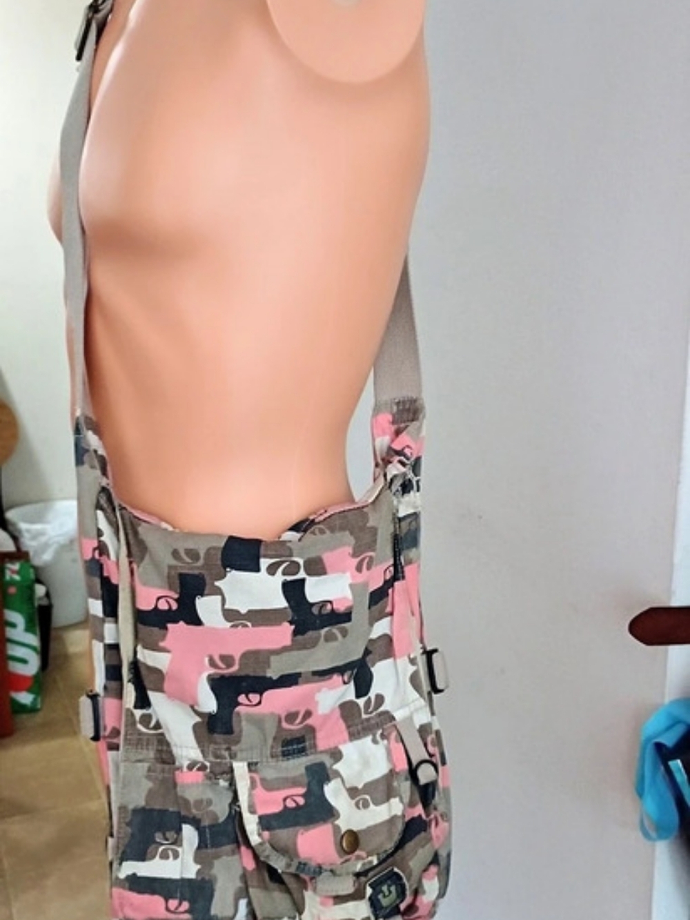 Camo Cargo Shorts in Pink & Green Like New